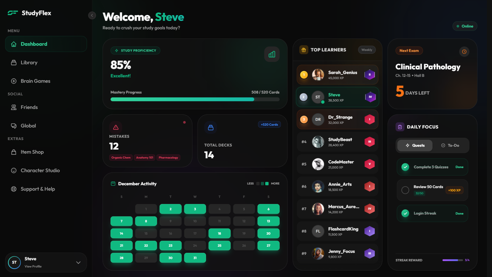 StudyFlex Dashboard